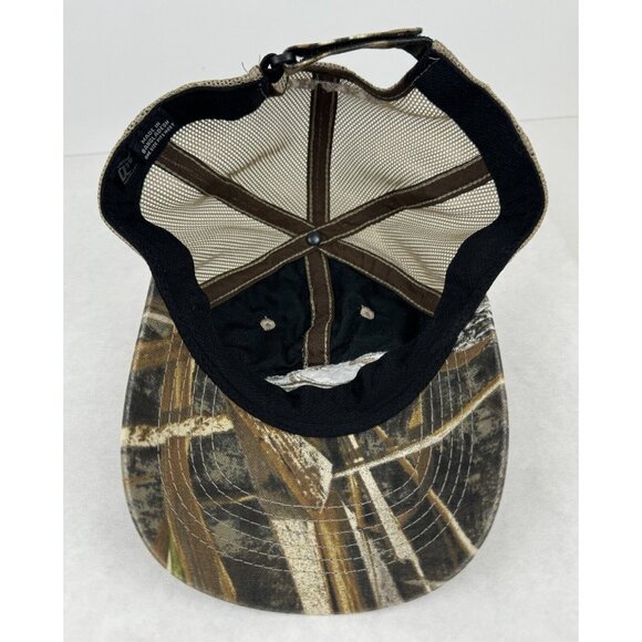 Drake Waterfowl Brown Camo Mesh Trucker Hat Embroidered Logo Adjustable Strap - Picture 5 of 8